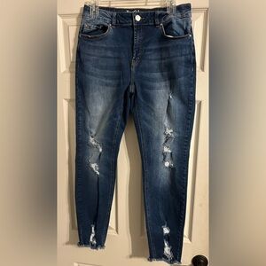 Resfeber Distressed Denim Skinny Jeans. Size 12